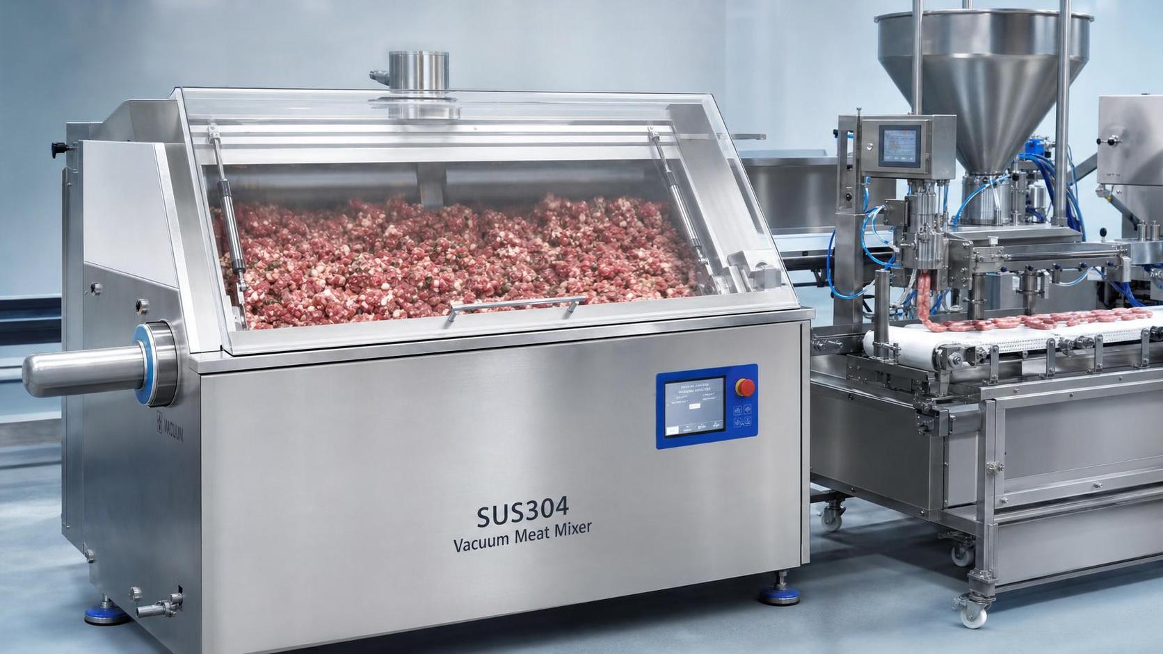 ¿Qué es una mezcladora de carne al vacío y cuándo se usa en el procesamiento de salchichas?