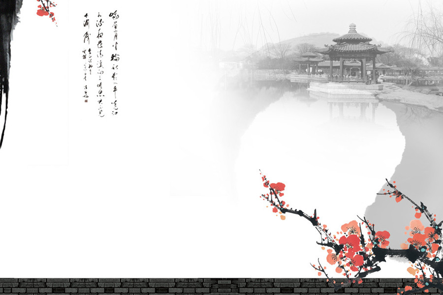 红杏出墙,梅花,墙,寺,水,中国风.jpg