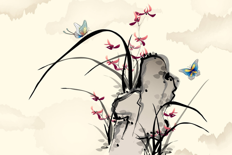 中国风,水墨画,蝴蝶,风景.jpg